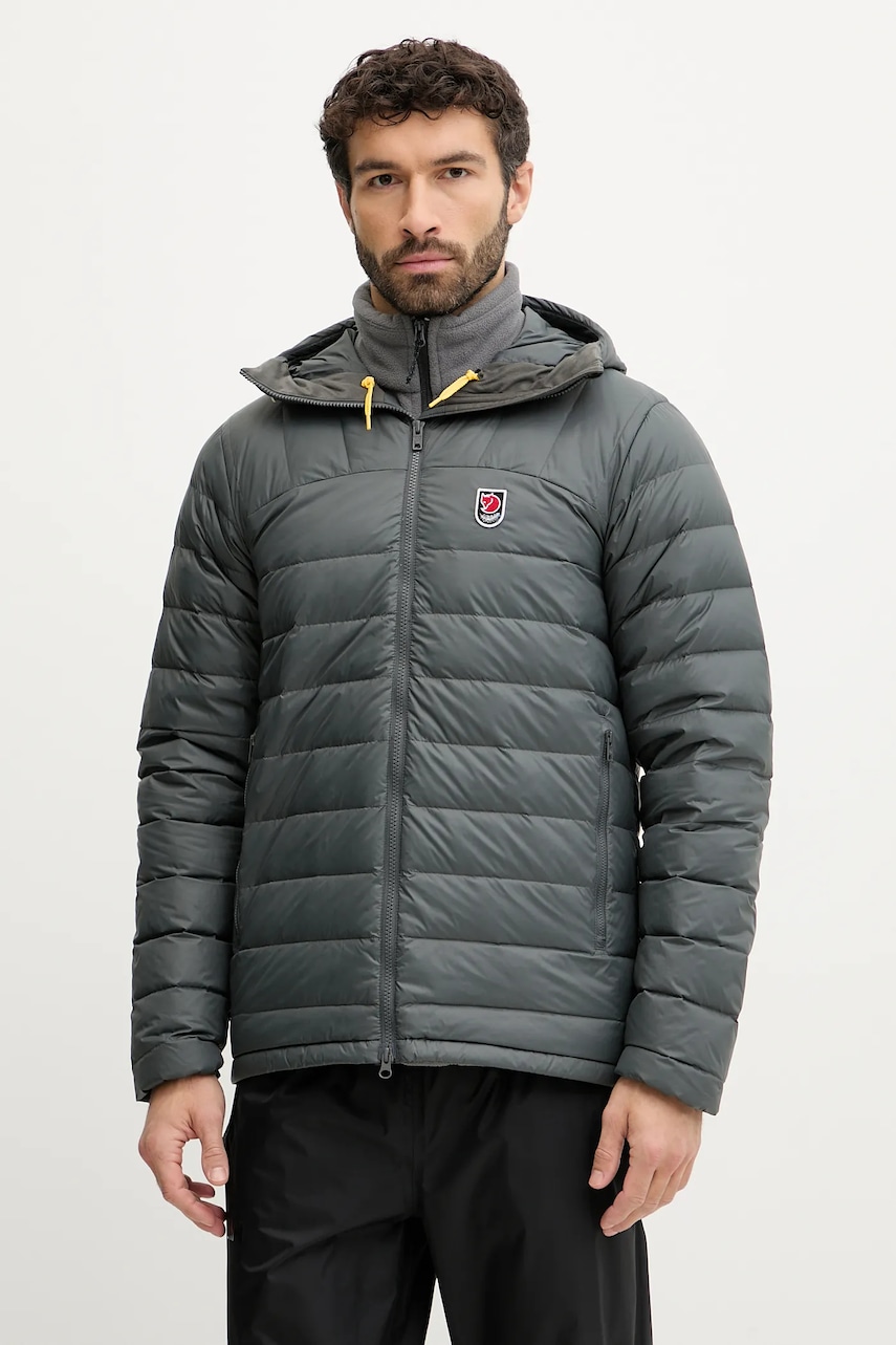 Péřová bunda Fjallraven Expedition šedá barva, zimní, F86121
