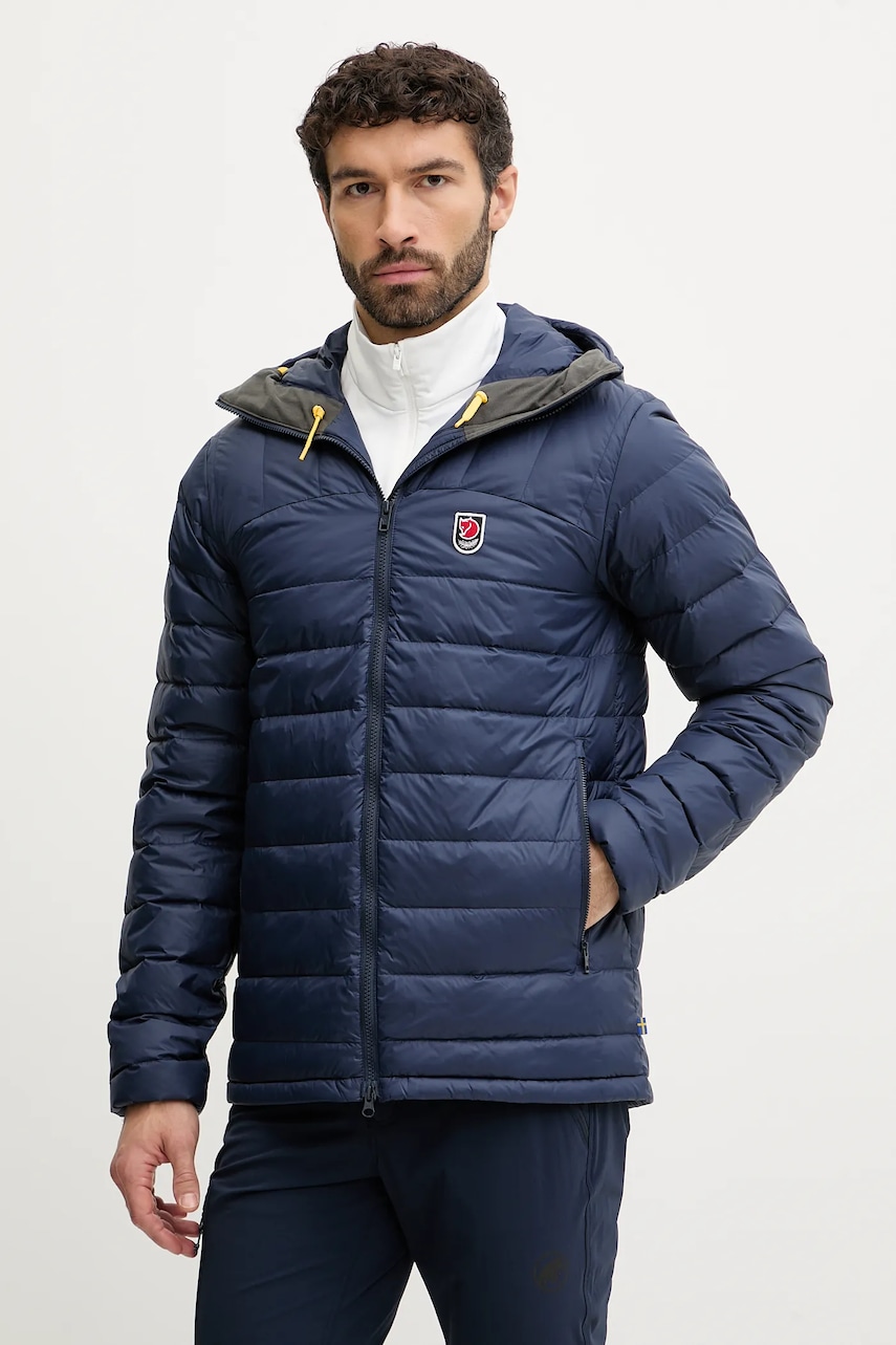 Péřová bunda Fjallraven Expedition tmavomodrá barva, zimní, F86121