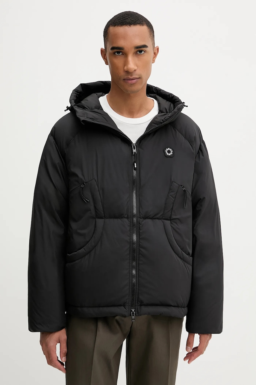 Péřová bunda Kenzo černá barva, zimní, FF65OU1449NK