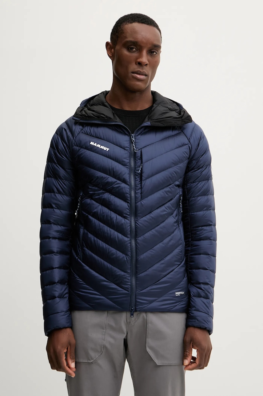 Péřová bunda Mammut Broad Peak tmavomodrá barva, přechodná, 1013.02962
