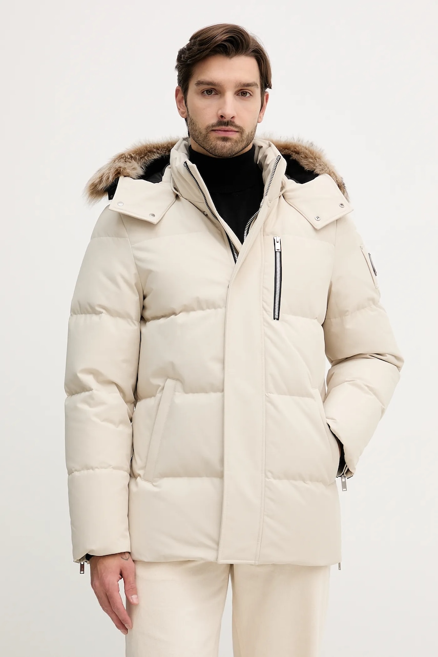 Péřová bunda MOOSE KNUCKLES CLOUD pánská, béžová barva, zimní, oversize, M35MJ178S