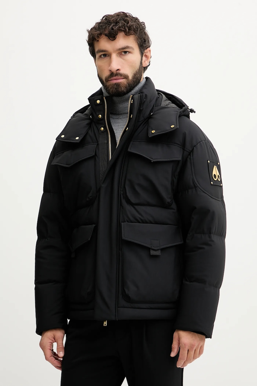Péřová bunda MOOSE KNUCKLES DUFROST černá barva, zimní, M35MJ204GS