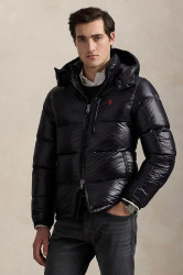 Péřová bunda Polo Ralph Lauren černá barva, zimní, 710968281
