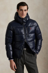 Péřová bunda Polo Ralph Lauren tmavomodrá barva, zimní, 710968281