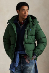 Péřová bunda Polo Ralph Lauren zelená barva, zimní, 710968278