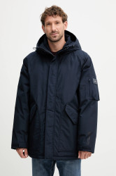 Péřová bunda Tommy Hilfiger tmavomodrá barva, zimní, MW0MW40627