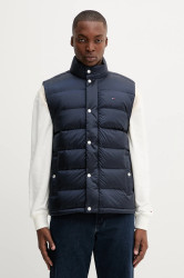 Péřová vesta Tommy Jeans tmavomodrá barva, zimní, DM0DM21777