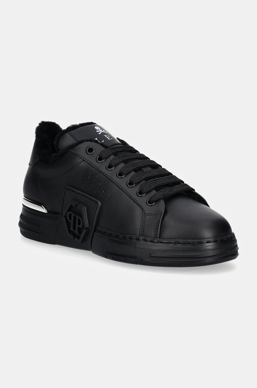 Philipp Plein  Kožené tenisky  Nappa Lo-Top Fur Hexagon