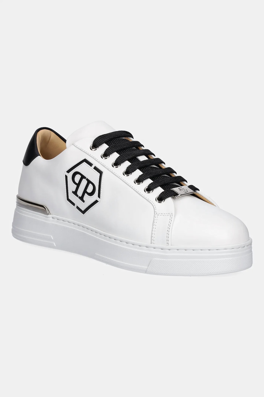 Philipp Plein  Kožené tenisky  Nappa Lo-Top Hexagon
