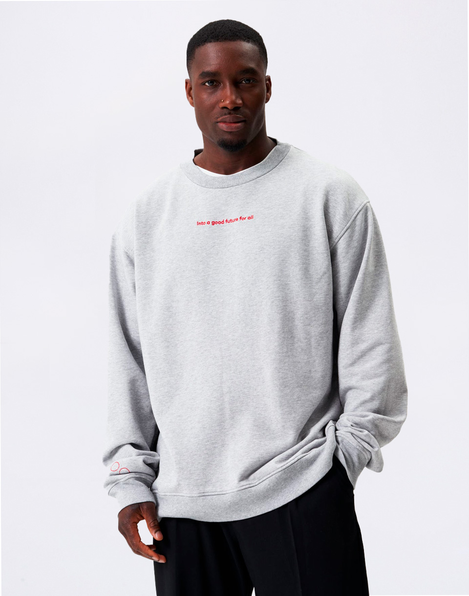 pinqponq Sweatshirt Unisex Future Grey Melange XS