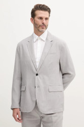 Plátěné sako Calvin Klein pánská, šedá barva, LV04LB447G