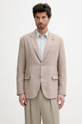 Plátěné sako Liu Jo pánské, béžová barva, QA5268 T4346