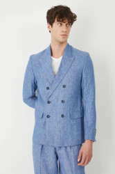 Plátěné sako Medicine pánské, modrá barva