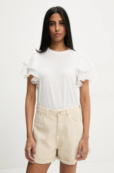 Plátěné tričko Answear.LAB dámské, bílá barva