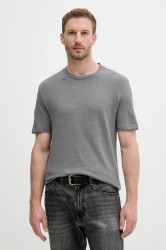 Plátěné tričko United Colors of Benetton pánské, šedá barva, 3UTFU10B1