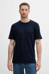 Plátěné tričko United Colors of Benetton pánské, tmavomodrá barva, 3UTFU10B1