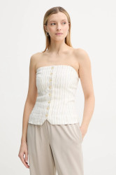 Plátěný top Samsoe Samsoe SAELLENA bílá barva, F25100017