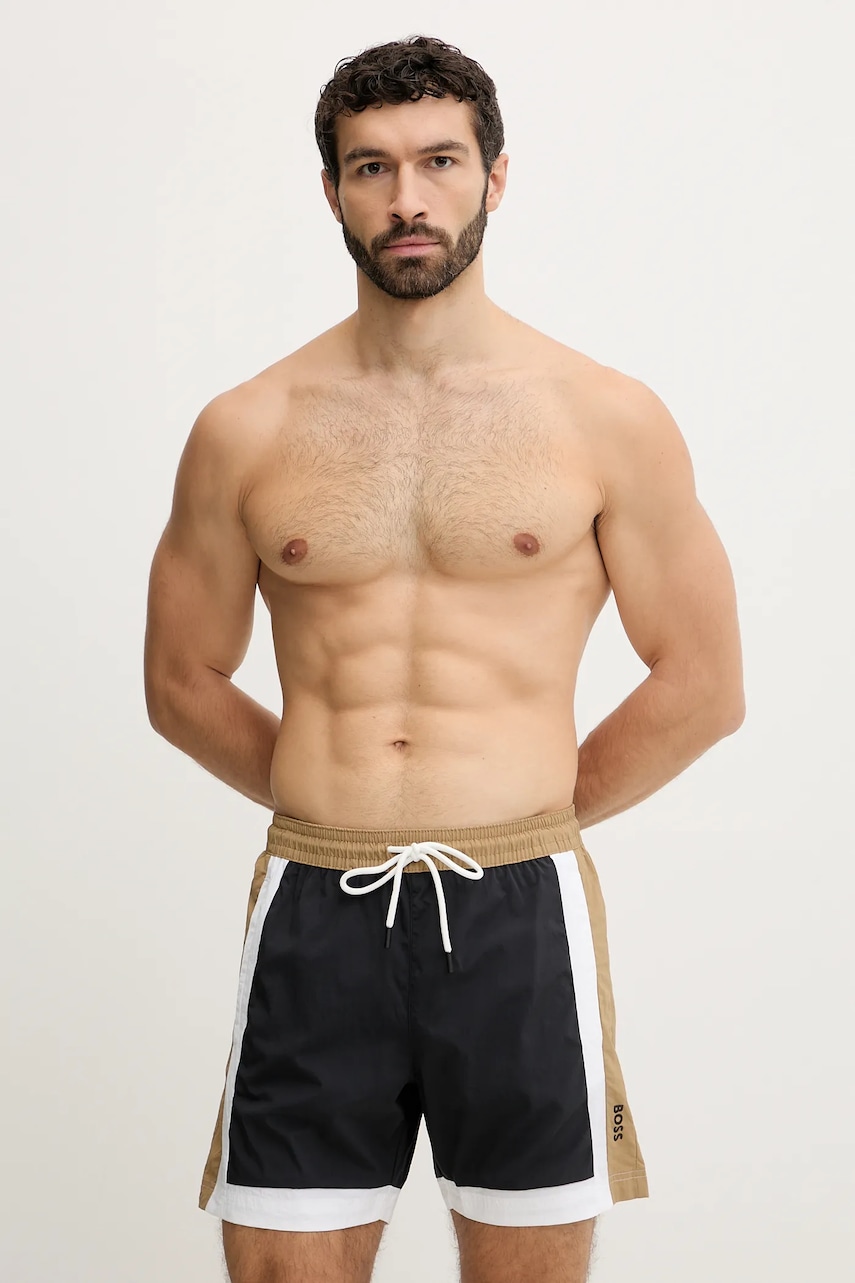 Plavkové šortky BOSS Remy černá barva, 50534321