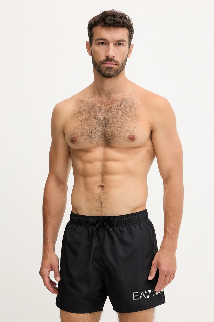Plavkové šortky EA7 Emporio Armani černá barva, AF13049.7M000519