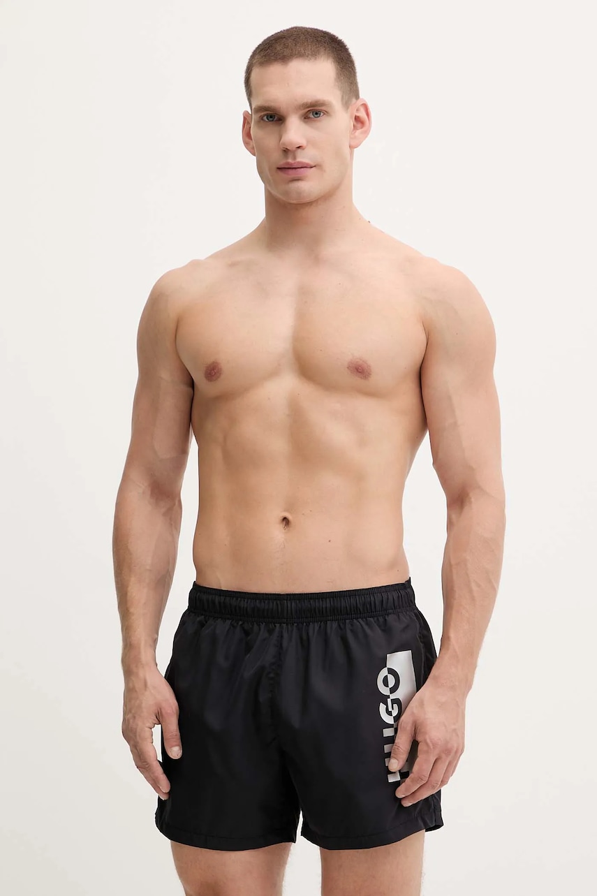 Plavkové šortky HUGO SILVER černá barva, 50549864