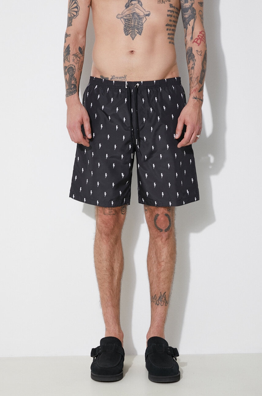 Plavkové šortky Neil Barrett All-Over Micro Bolts Swim Long Shorts
