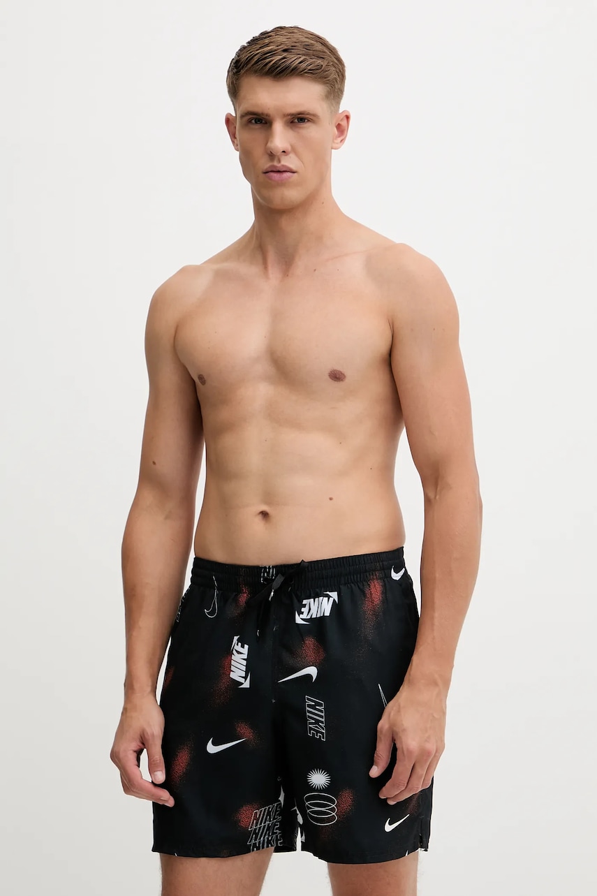Plavkové šortky Nike černá barva, NESSF563