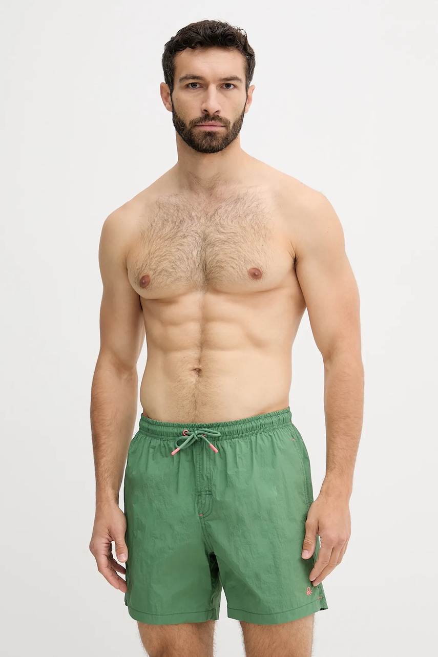 Plavkové šortky United Colors of Benetton zelená barva, 5YLF6X00V