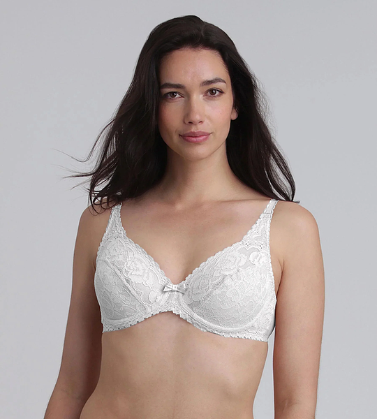 PLAYTEX RCS FLOWER ELEGANCE UNDERWIRE BRA - Women's Lace Bra with Underwire - White