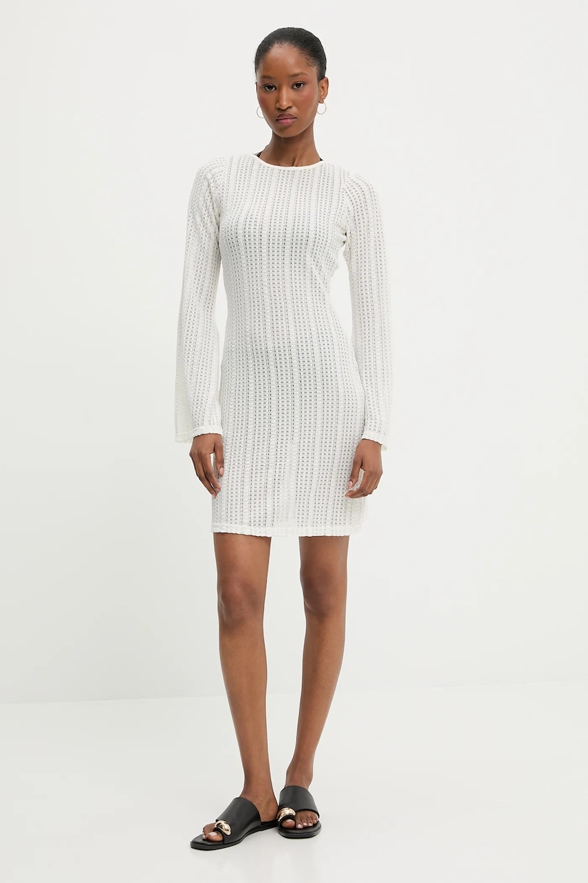 Plážové šaty Answear.LAB béžová barva, mini, přiléhavé