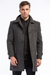 PLT7226 DEWBERRY BATTAL COAT-PATTERNED GREY