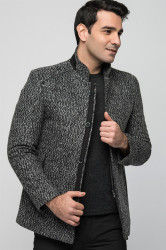 PLT8327 DEWBERRY MEN'S COAT-PATTERNED GREY