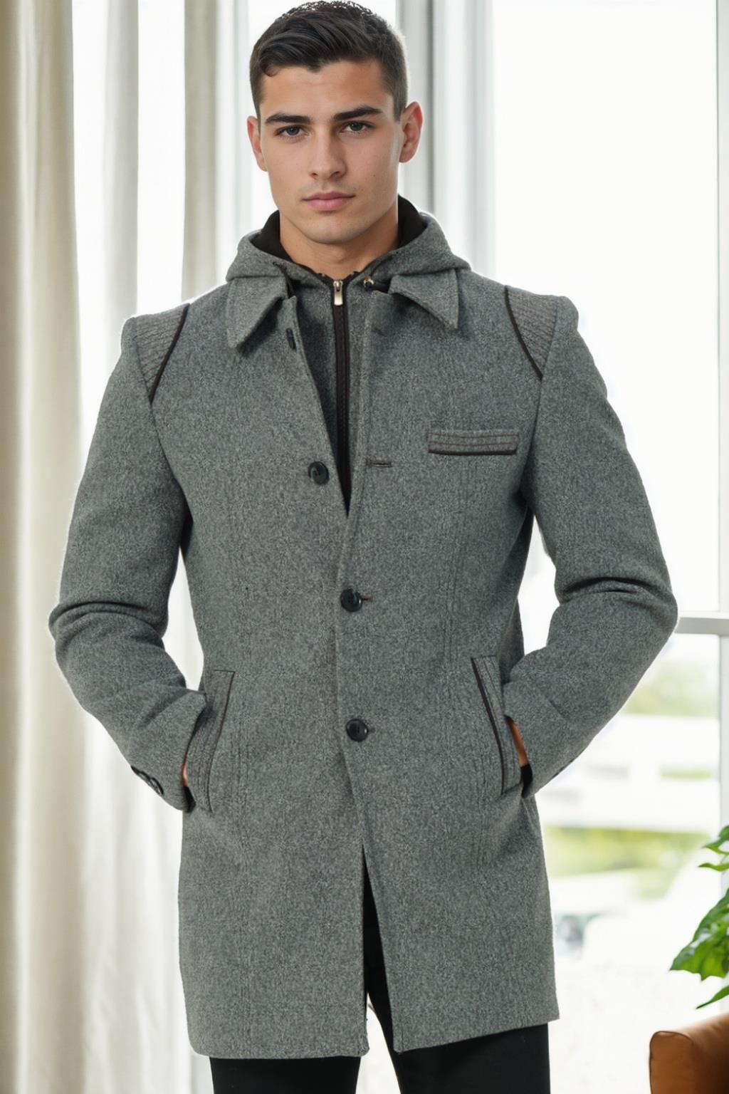 PLT9335 DEWBERRY MEN'S COAT-DARK GREY