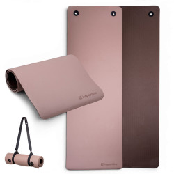 Podložka na cvičení inSPORTline Kikami 180x61x0,8 cm bamboo beige-hnědá