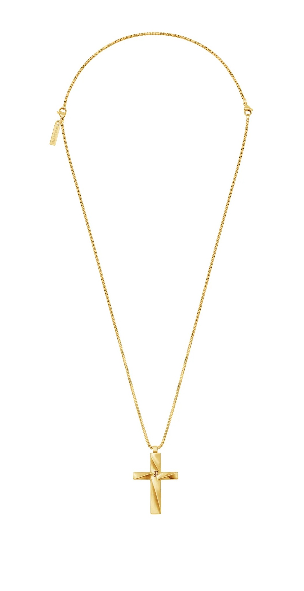 Police Pánský pozlacený náhrdelník Kříž Contorto PEAGN0081705