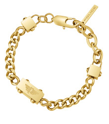 Police Stylový pozlacený náramek Rock Rebel PEAGB0002105/6 18 cm