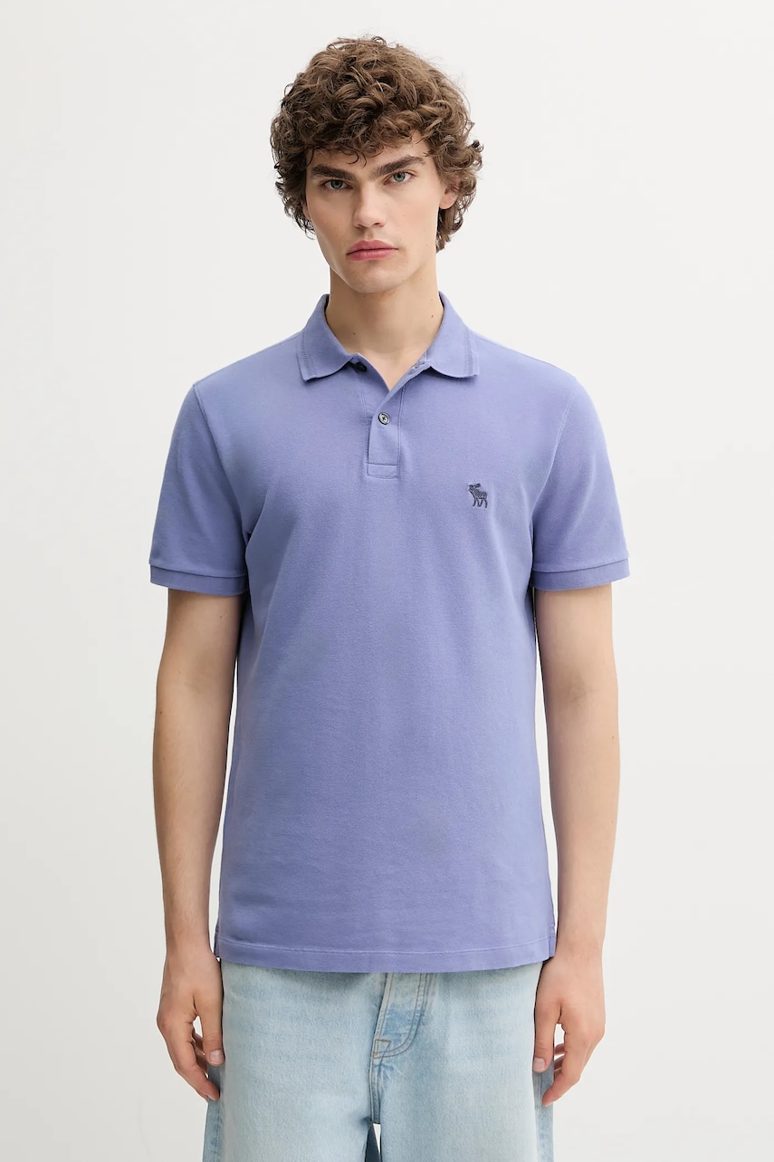 Polo tričko Abercrombie & Fitch pánské, fialová barva, KI124-5230