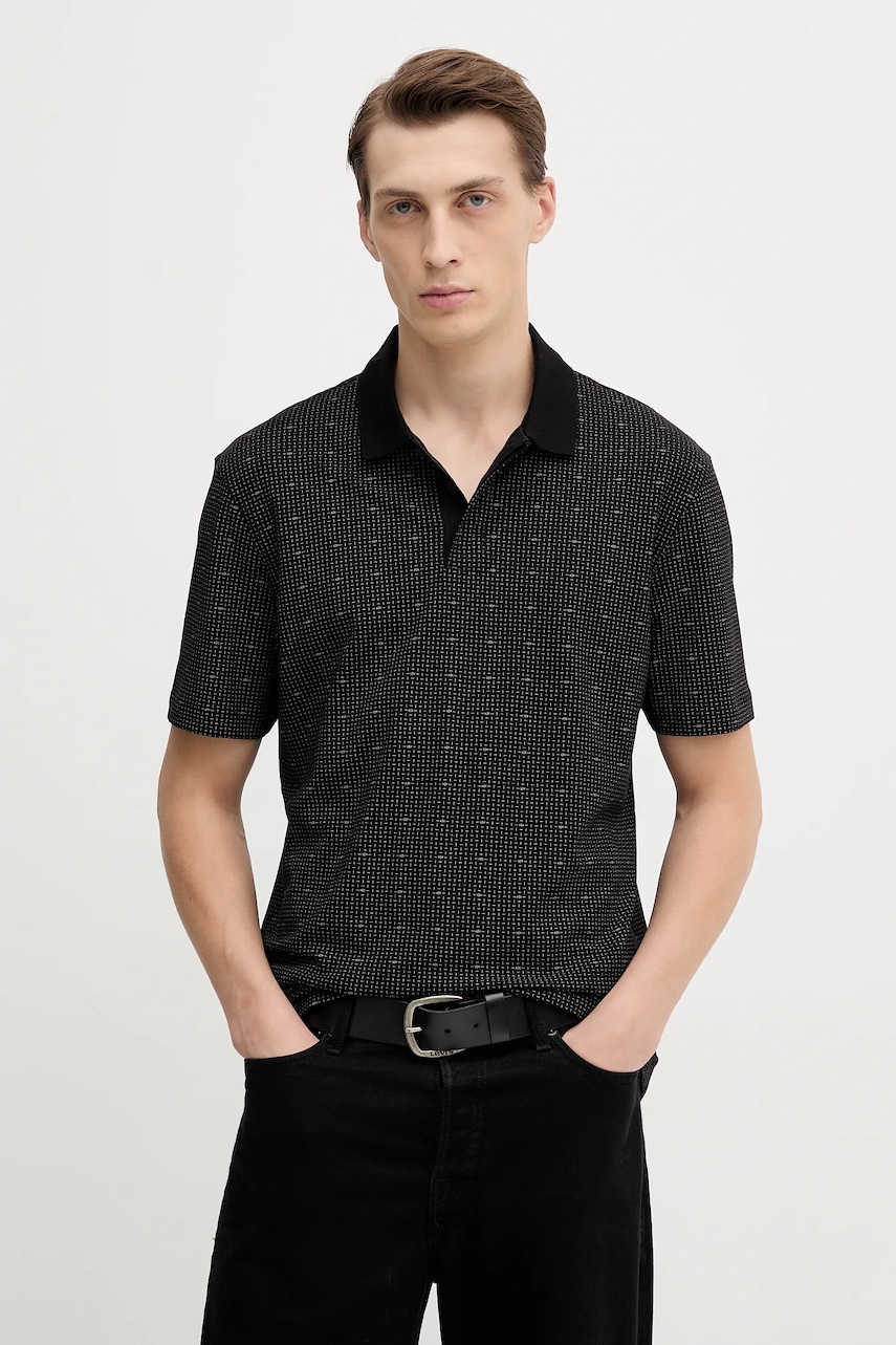 Polo tričko Armani Exchange pánské, černá barva, XM000736 AF10819