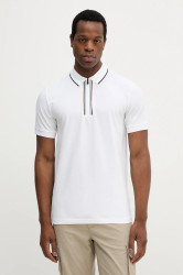 Polo tričko BOSS Green Philix GOC pánské, bílá barva, s aplikací, 50544450