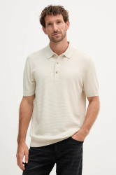 Polo tričko BOSS H-Iannotti pánské, béžová barva, 50543148