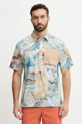 Polo tričko Columbia Cove Beach pánské, béžová barva, 2126491