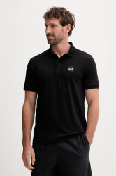 Polo tričko EA7 Emporio Armani pánské, černá barva, AF10373.7M000901