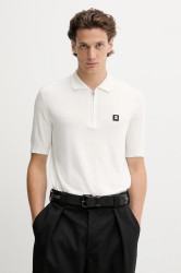 Polo tričko HUGO Sayfong-4 pánské, béžová barva, 50542750