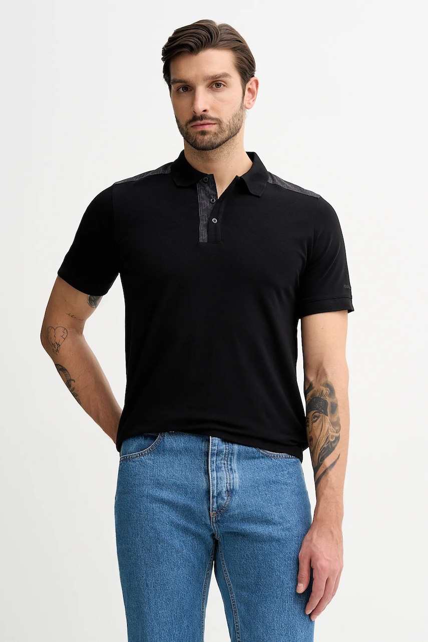 Polo tričko Karl Lagerfeld pánské, černá barva, 561221.745018