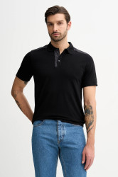 Polo tričko Karl Lagerfeld pánské, černá barva, 561221.745018