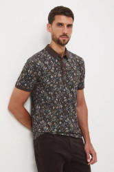 Polo tričko Medicine pánské, hnědá barva