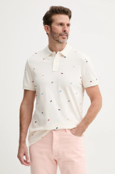 Polo tričko Tommy Hilfiger pánské, béžová barva, MW0MW39044