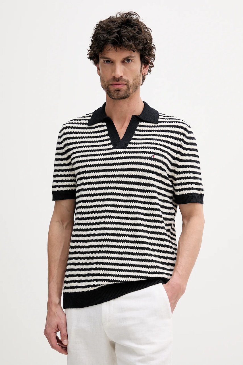 Polo tričko Tommy Hilfiger pánské, tmavomodrá barva, MW0MW39531