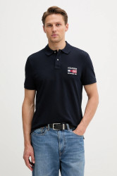 Polo tričko Tommy Hilfiger pánské, tmavomodrá barva, s aplikací, MW0MW39836