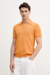 Polo tričko United Colors of Benetton pánské, oranžová barva, 115RK301I