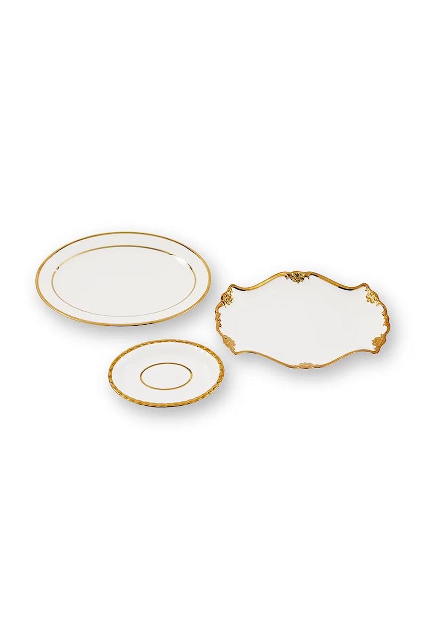 POLSPOTTEN  Sada talířů Pols Potten Golden Finds 3-pack